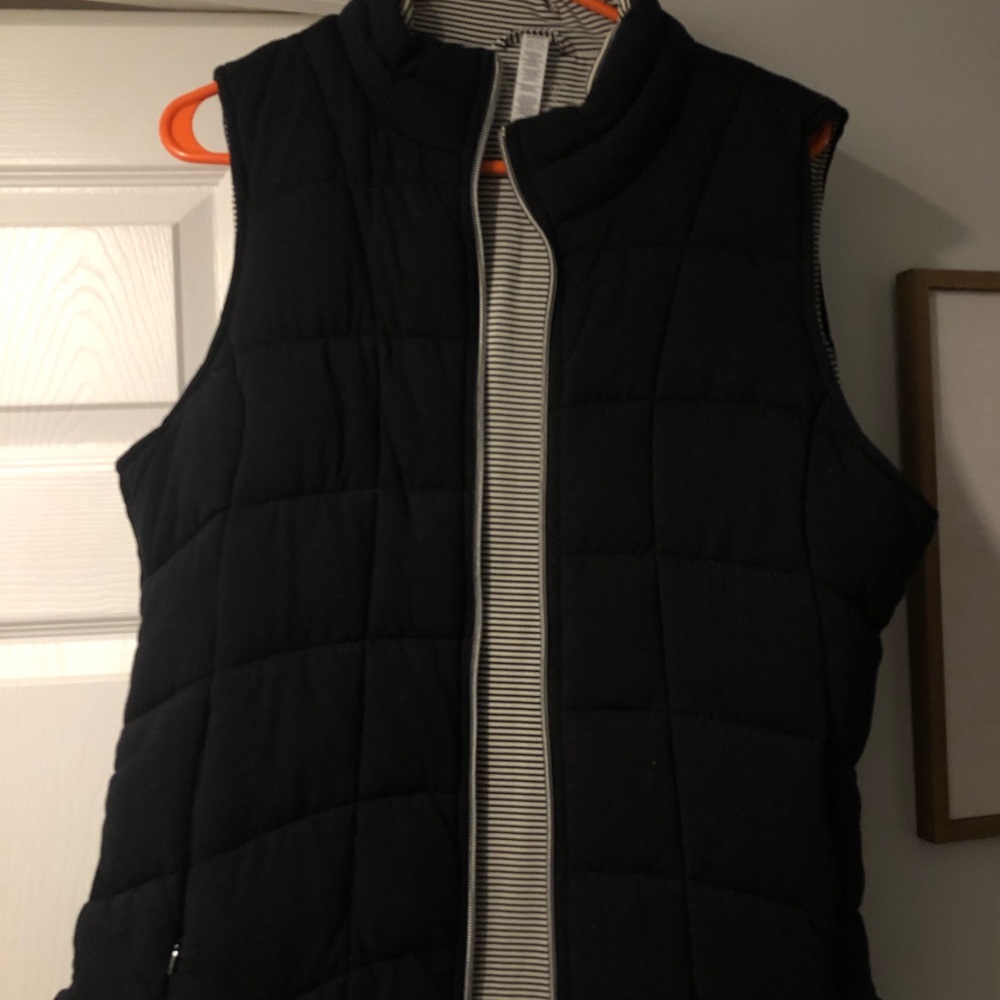 Soft, black zip up vest